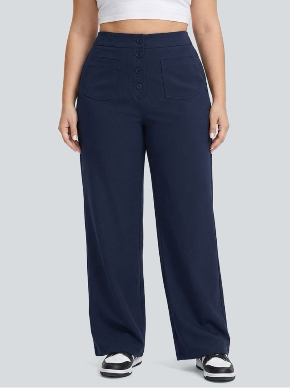 NWT Halara DayStretch High Waisted Pockets Straight Leg Casual Pant Size XL Navy